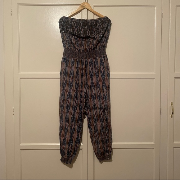 Calypso St. Barth Pants - Calypso St. Barth Blue and Brown Patterned Jumpsuit
